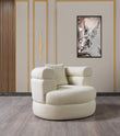 Larissa Ivory Boucle Accent Chair - LARISSAIVORY-CHAIR - Bien Home Furniture & Electronics