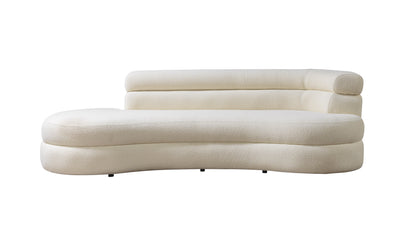 Larissa Ivory Boucle Chaise Lounge - LARISSAIV-CHAISE - Bien Home Furniture &amp; Electronics