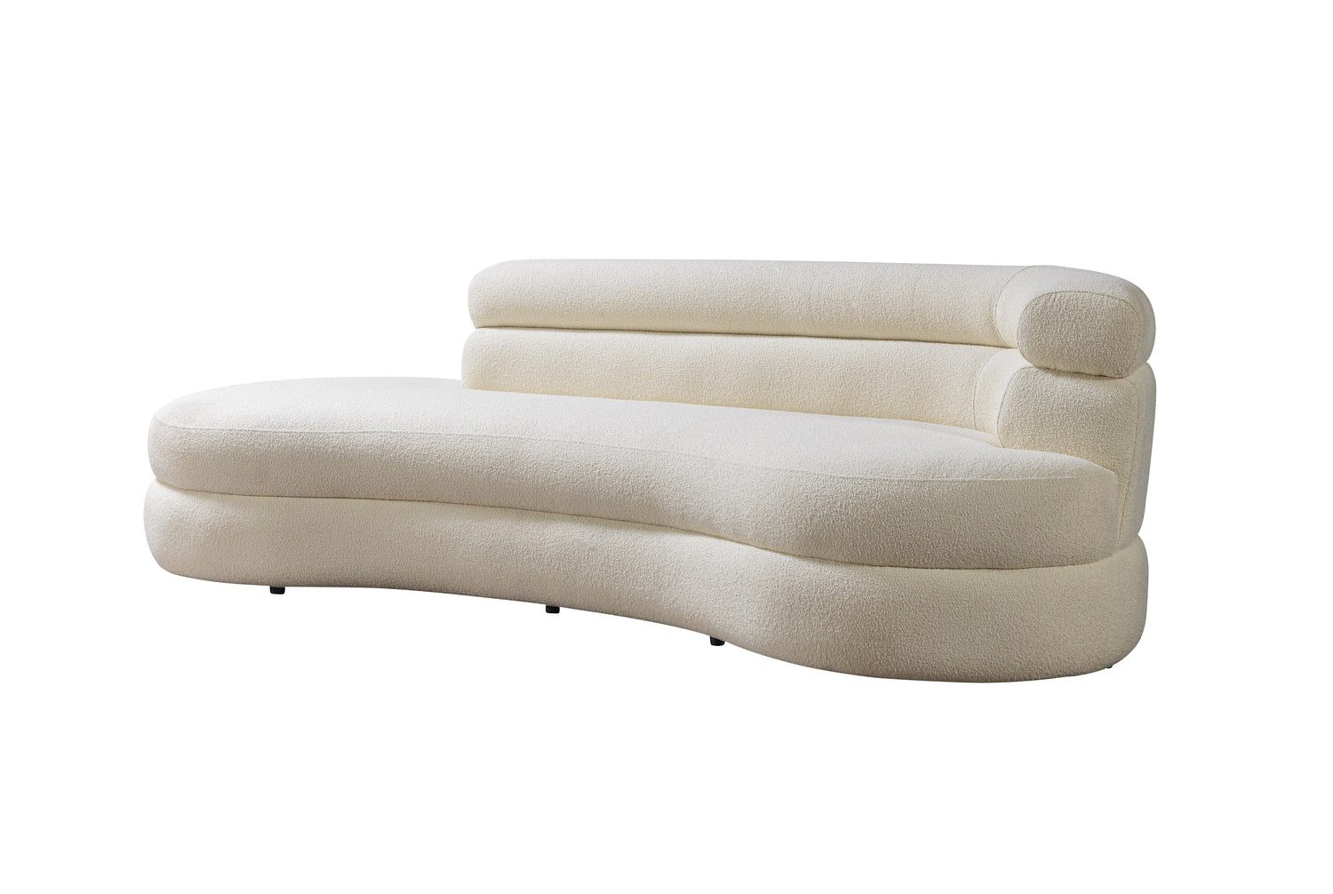 Larissa Ivory Boucle Chaise Lounge - LARISSAIV-CHAISE - Bien Home Furniture &amp; Electronics