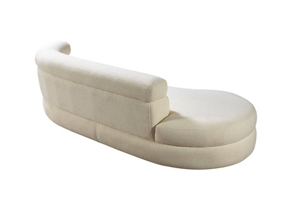 Larissa Ivory Boucle Chaise Lounge - LARISSAIV-CHAISE - Bien Home Furniture &amp; Electronics