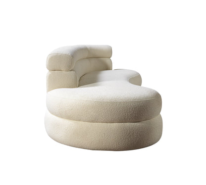 Larissa Ivory Boucle Chaise Lounge - LARISSAIV-CHAISE - Bien Home Furniture &amp; Electronics