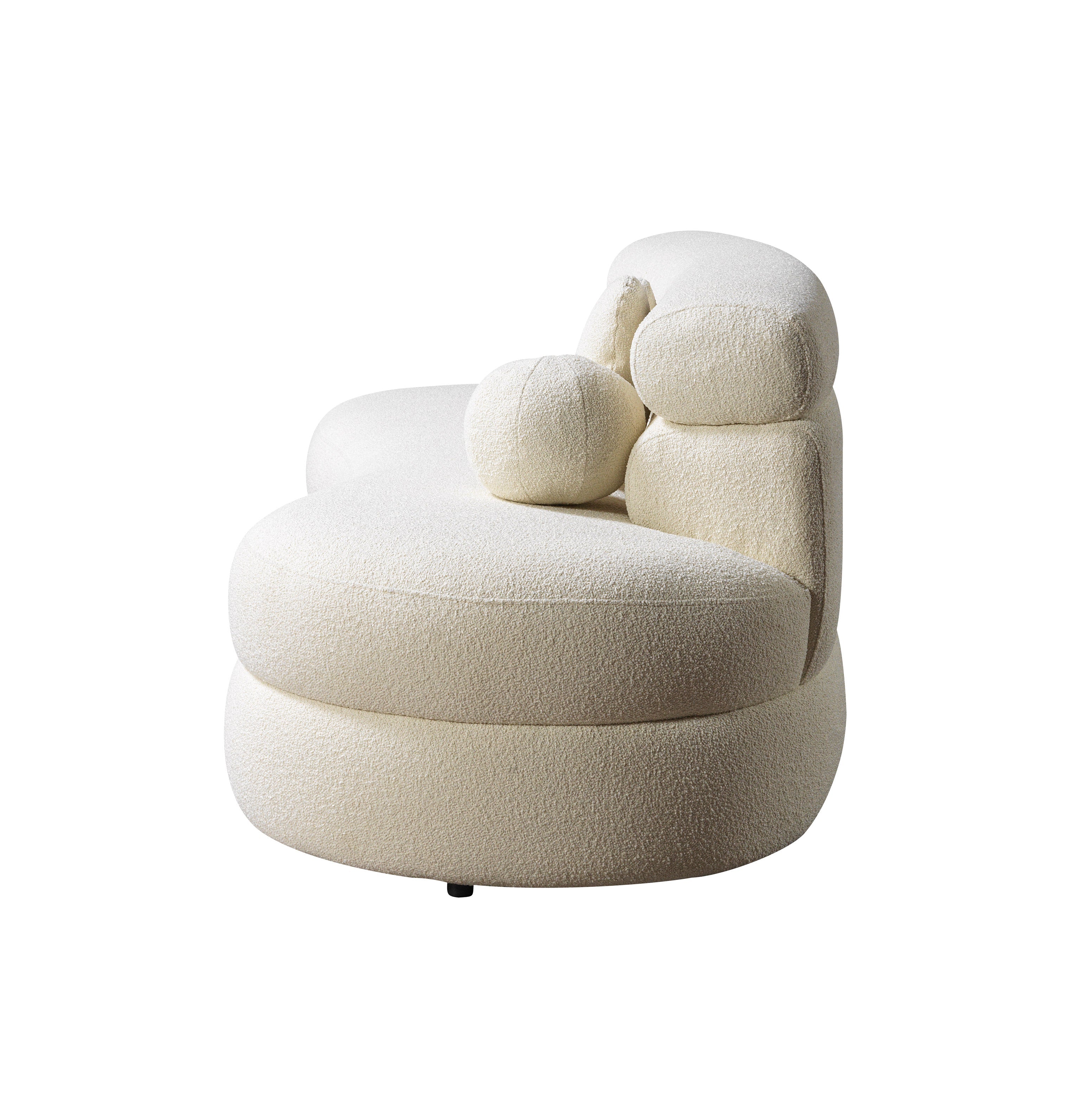 Larissa Ivory Boucle Loveseat - LARISSAIVORY-L - Bien Home Furniture &amp; Electronics