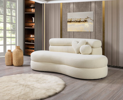 Larissa Ivory Boucle Loveseat - LARISSAIVORY-L - Bien Home Furniture &amp; Electronics