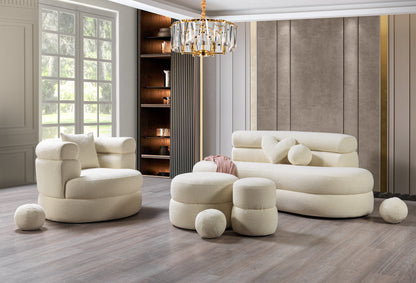 Larissa Ivory Boucle Loveseat - LARISSAIVORY-L - Bien Home Furniture &amp; Electronics
