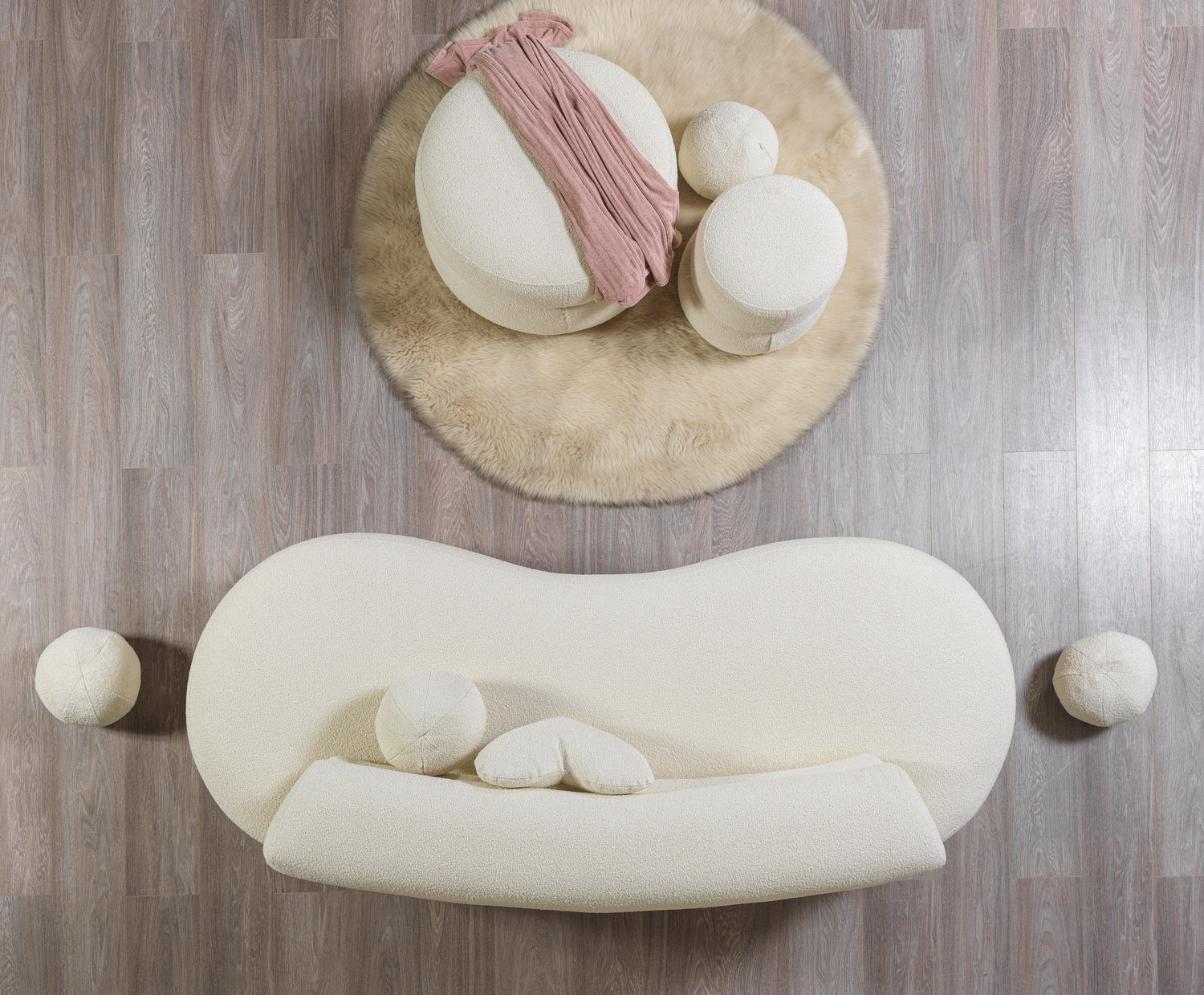 Larissa Ivory Boucle Loveseat - LARISSAIVORY-L - Bien Home Furniture &amp; Electronics