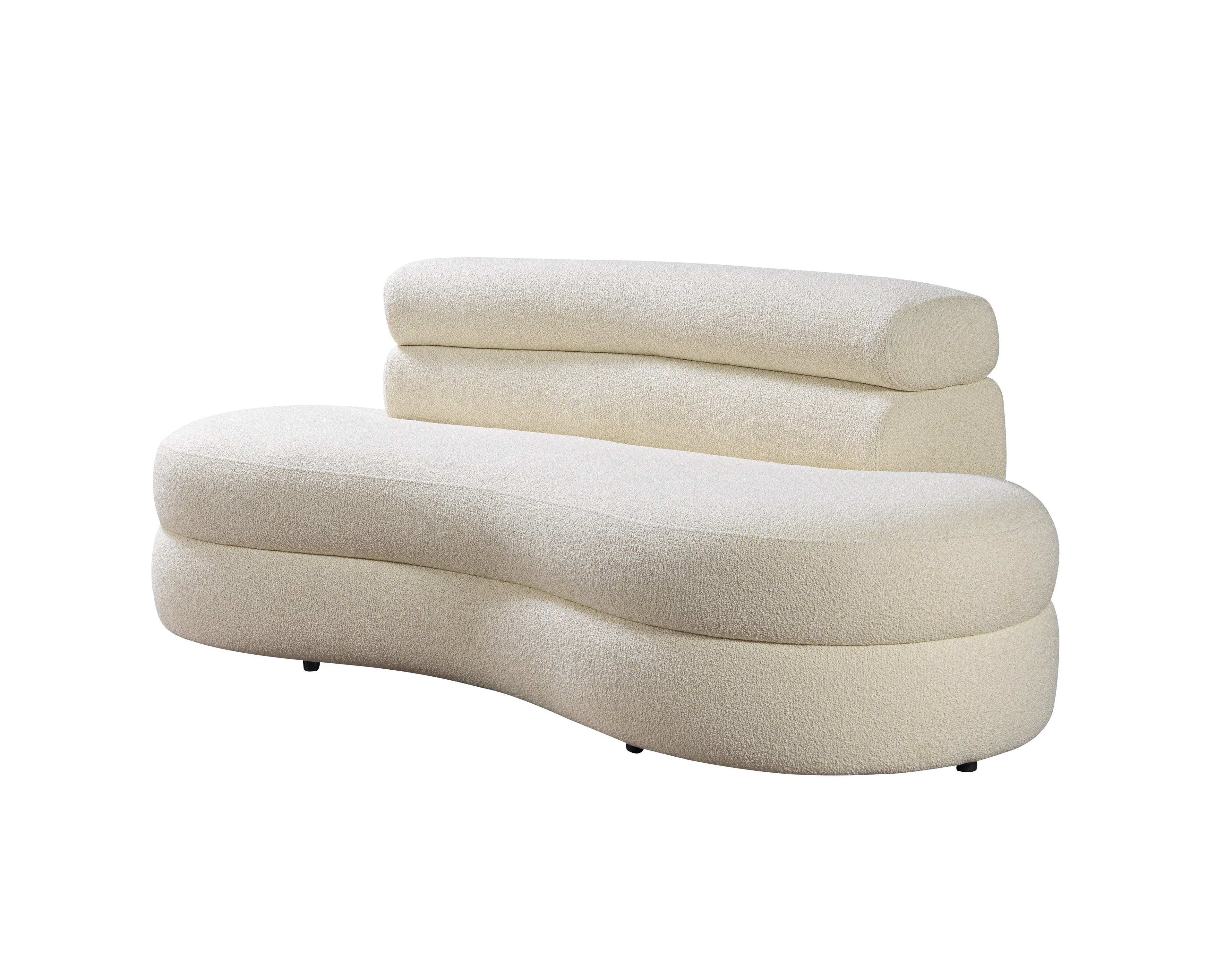 Larissa Ivory Boucle Loveseat - LARISSAIVORY-L - Bien Home Furniture &amp; Electronics