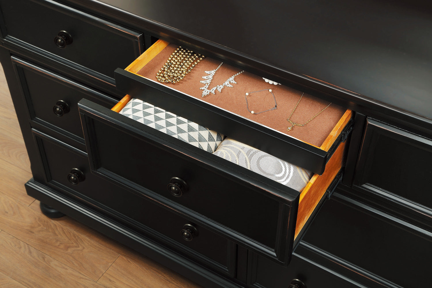 Laurelin Black Dresser - 1714BK-5 - Bien Home Furniture &amp; Electronics