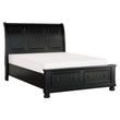 Laurelin Black Queen Sleigh Storage Platform Bed - SET | 1714BK-1 | 1714BK-2 | 1714BK-3 - Bien Home Furniture & Electronics