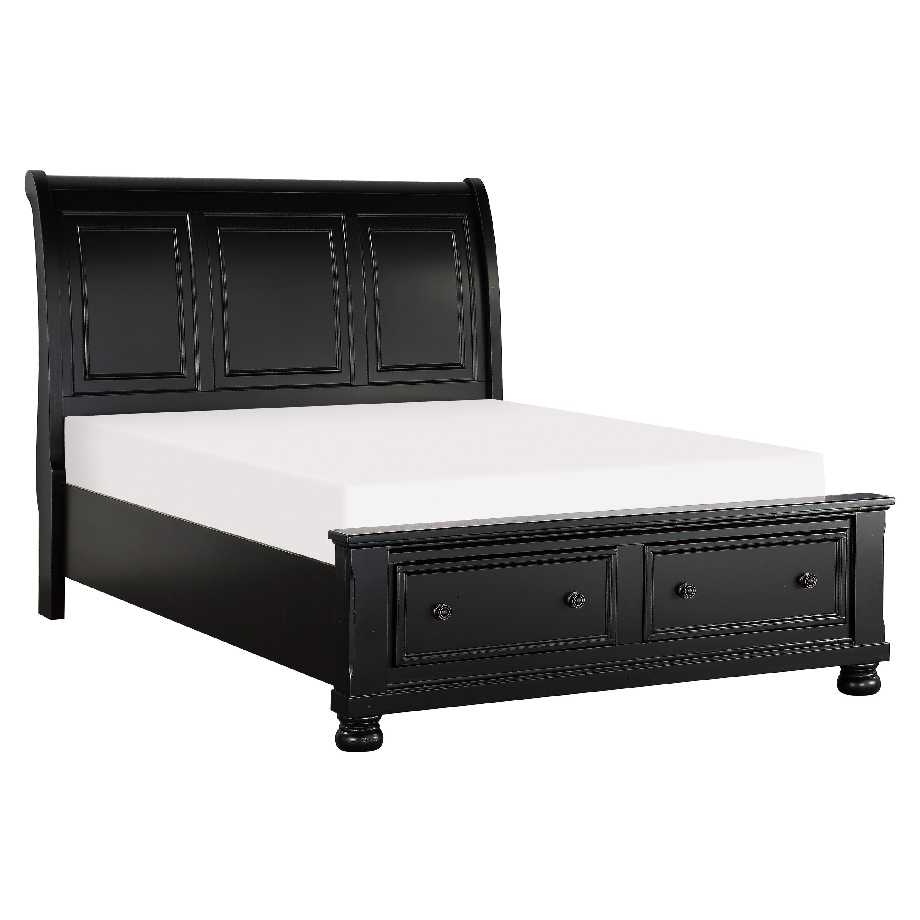 Laurelin Black Sleigh Storage Platform Bedroom Set - SET | 1714BK-3 | 1714BK-5 | 1714BK-6 | 1714BK-4 | 1714BK-9 | 1714KBK-1 | 1714KBK-2 - Bien Home Furniture &amp; Electronics