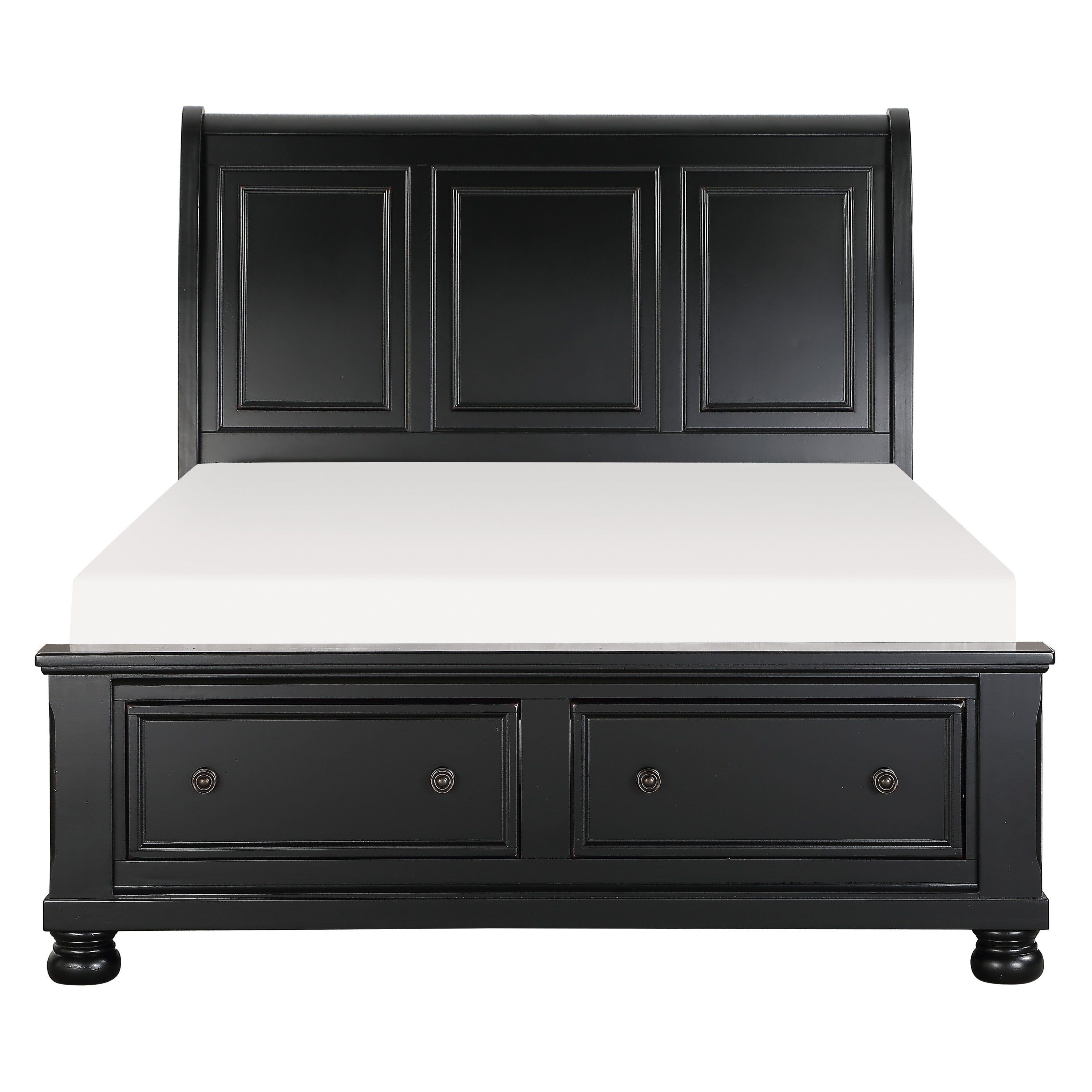 Laurelin Black Sleigh Storage Platform Bedroom Set - SET | 1714BK-3 | 1714BK-5 | 1714BK-6 | 1714BK-4 | 1714BK-9 | 1714KBK-1 | 1714KBK-2 - Bien Home Furniture &amp; Electronics