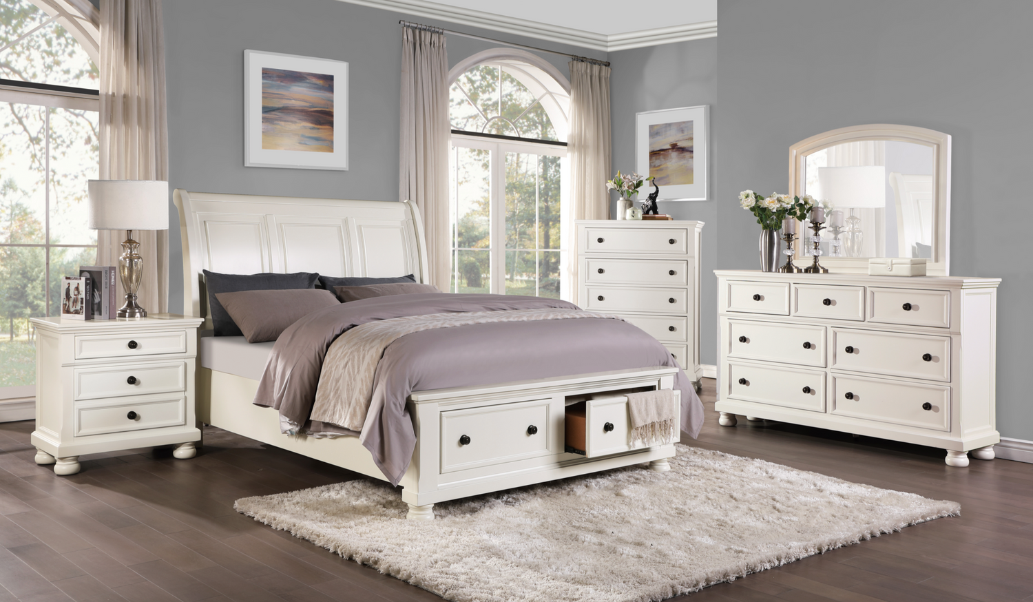 Laurelin White Dresser - 1714W-5 - Bien Home Furniture &amp; Electronics