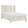 Laurelin White King Sleigh Storage Platform Bed - SET | 1714KW-1 | 1714KW-2 | 1714W-3 - Bien Home Furniture & Electronics