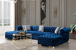 Lauren Blue Velvet Double Chaise Sectional - LAURENBLUE-SEC - Bien Home Furniture & Electronics