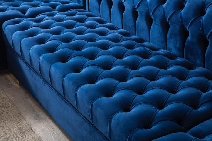 Lauren Blue Velvet Double Chaise Sectional - LAURENBLUE-SEC - Bien Home Furniture &amp; Electronics