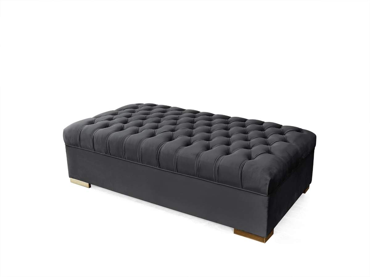 Lauren Gray Velvet Double Chaise Sectional - SET | LAURENGRAY-SEC | LAURENGRAY-OTT - Bien Home Furniture &amp; Electronics