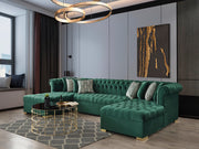 Lauren Green Velvet Double Chaise Sectional - LAURENGREEN-SEC - Bien Home Furniture & Electronics