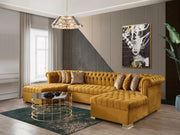 Lauren Mustard Velvet Double Chaise Sectional - LAURENMUSTARD-SEC - Bien Home Furniture & Electronics