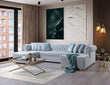 Lauren Pearl Velvet Double Chaise Sectional - LAURENPEARL-SEC - Bien Home Furniture & Electronics