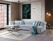Lauren Pearl Velvet Double Chaise Sectional - LAURENPEARL-SEC - Bien Home Furniture & Electronics