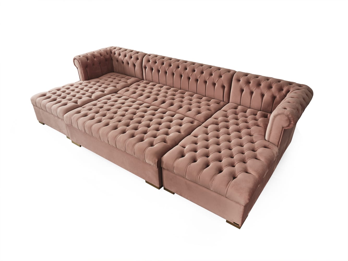 Lauren Pink Velvet Oversized Ottoman - LAURENPINK-OTT - Bien Home Furniture &amp; Electronics