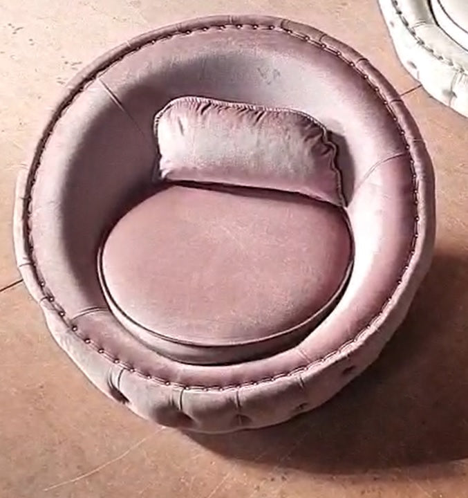 Lauren Pink Velvet Swivel Chair - LAURENPINK-SC - Bien Home Furniture &amp; Electronics