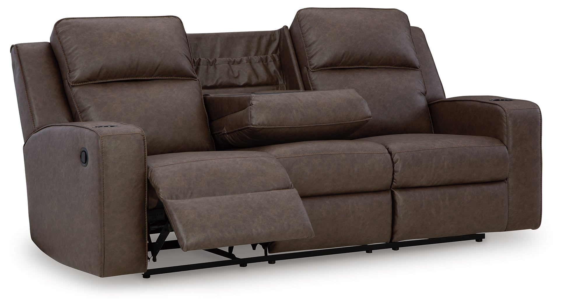 Lavenhorne Granite Reclining Sofa with Drop Down Table - 6330689 - Bien Home Furniture &amp; Electronics