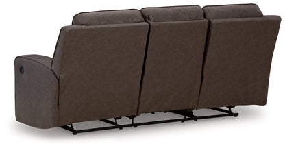 Lavenhorne Granite Reclining Sofa with Drop Down Table - 6330689 - Bien Home Furniture &amp; Electronics