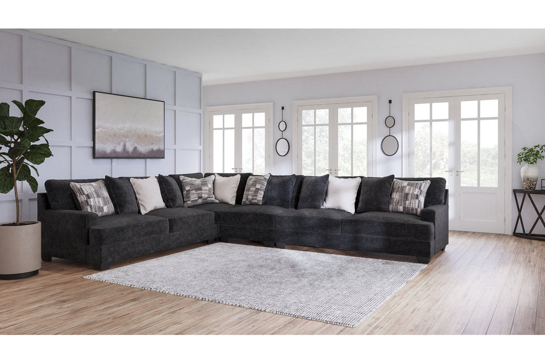 Lavernett Charcoal 4-Piece Sectional - SET | 5960366 | 5960367 | 5960377 | 5960346 - Bien Home Furniture &amp; Electronics
