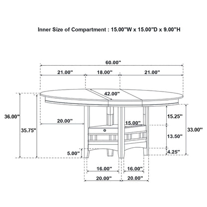 Lavon 5-Piece Counter Height Dining Room Set Light Chestnut/Espresso - 105278-S5 - Bien Home Furniture &amp; Electronics