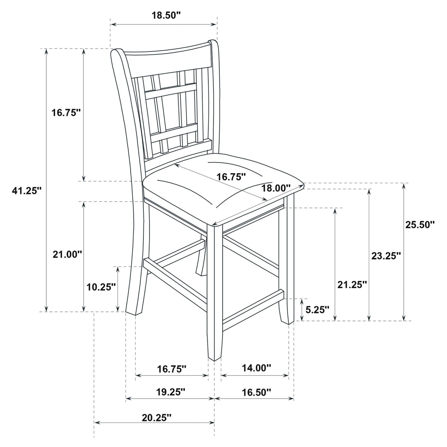 Lavon 5-Piece Counter Height Dining Room Set Light Chestnut/Espresso - 105278-S5 - Bien Home Furniture &amp; Electronics