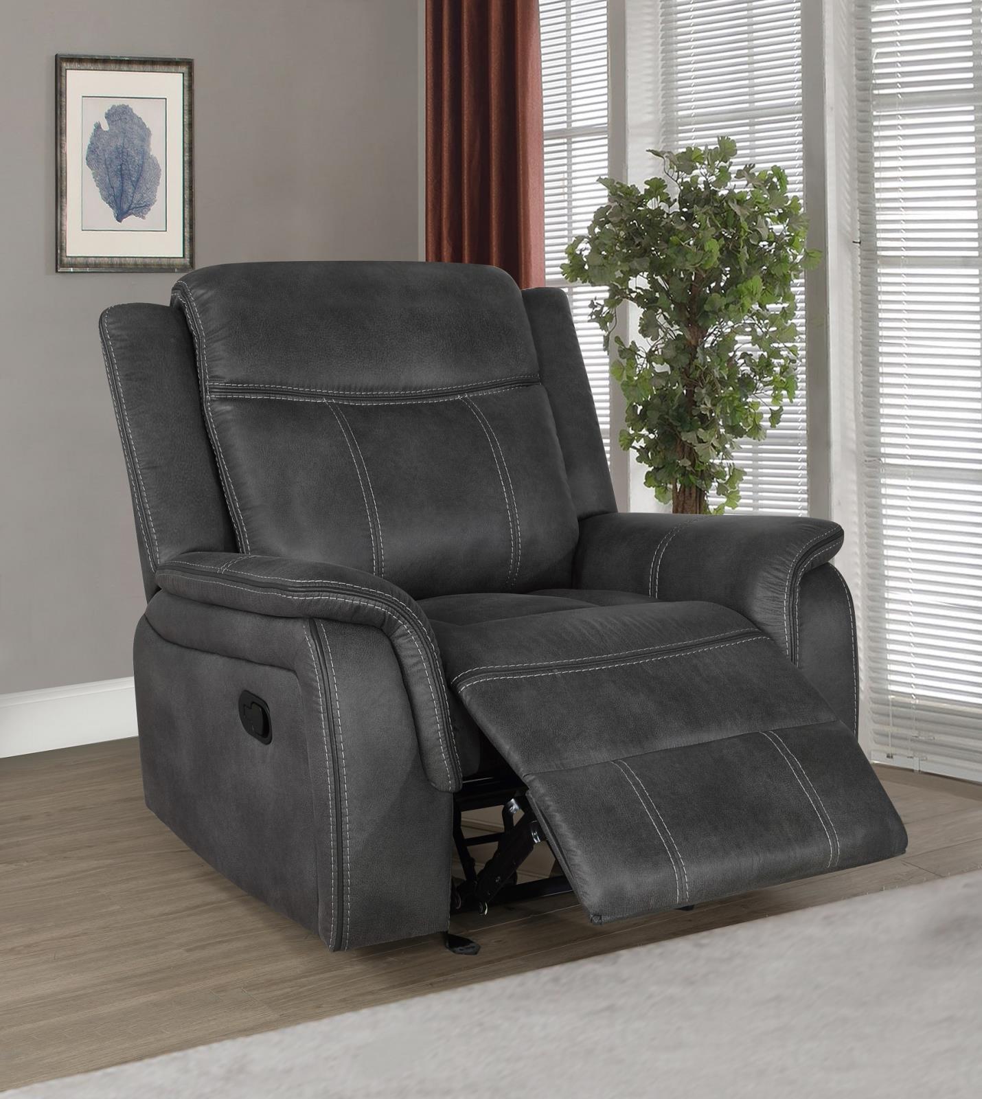 Lawrence Upholstered Tufted Back Glider Recliner - 603506 - Bien Home Furniture &amp; Electronics