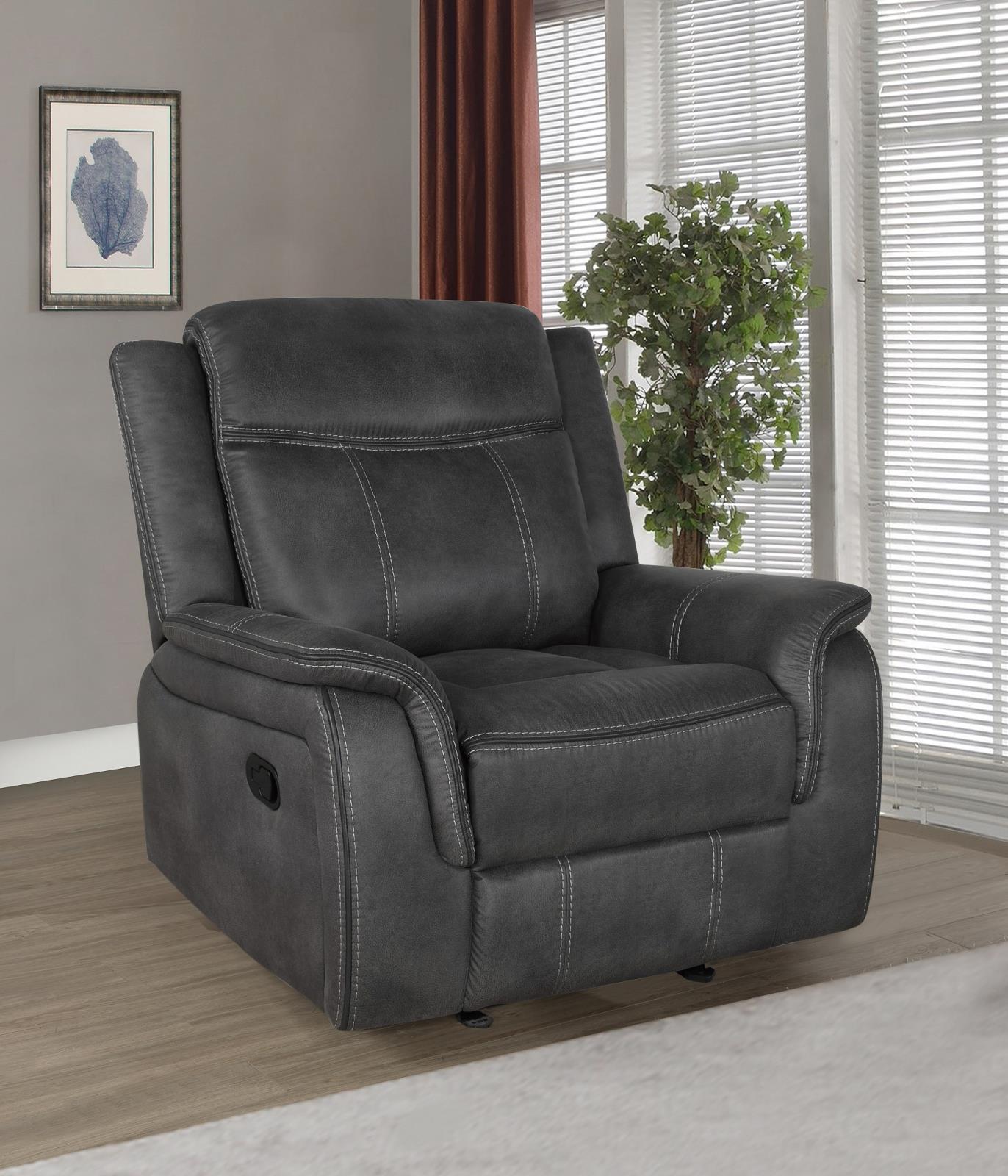 Lawrence Upholstered Tufted Back Glider Recliner - 603506 - Bien Home Furniture &amp; Electronics