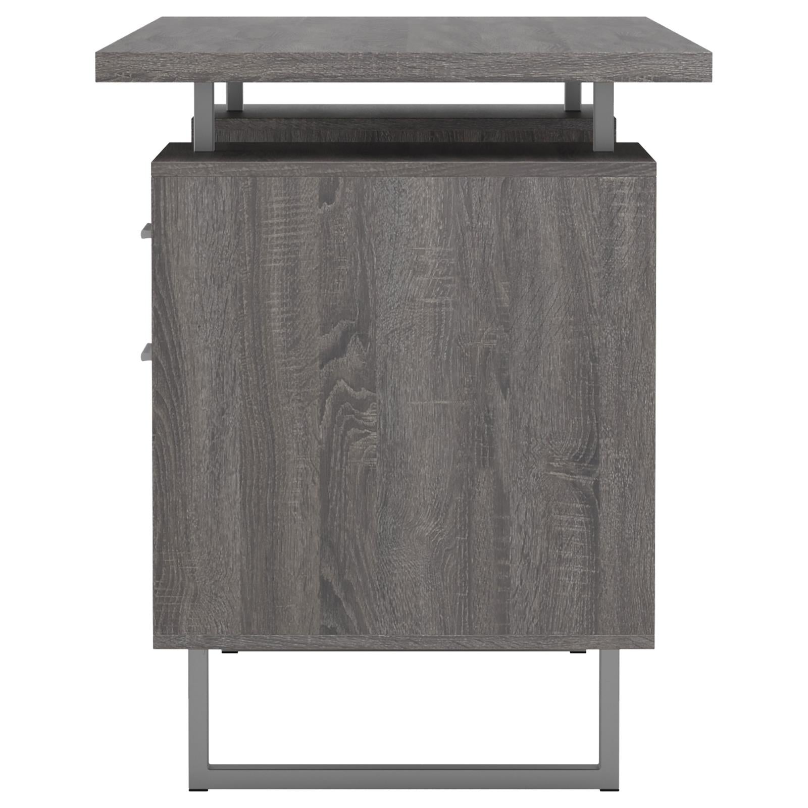 Lawtey Weathered Gray Floating Top Office Desk - 800521 - Bien Home Furniture &amp; Electronics