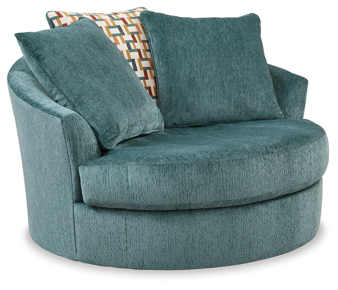 Laylabrook Teal Oversized Swivel Accent Chair - 9220621 - Bien Home Furniture &amp; Electronics