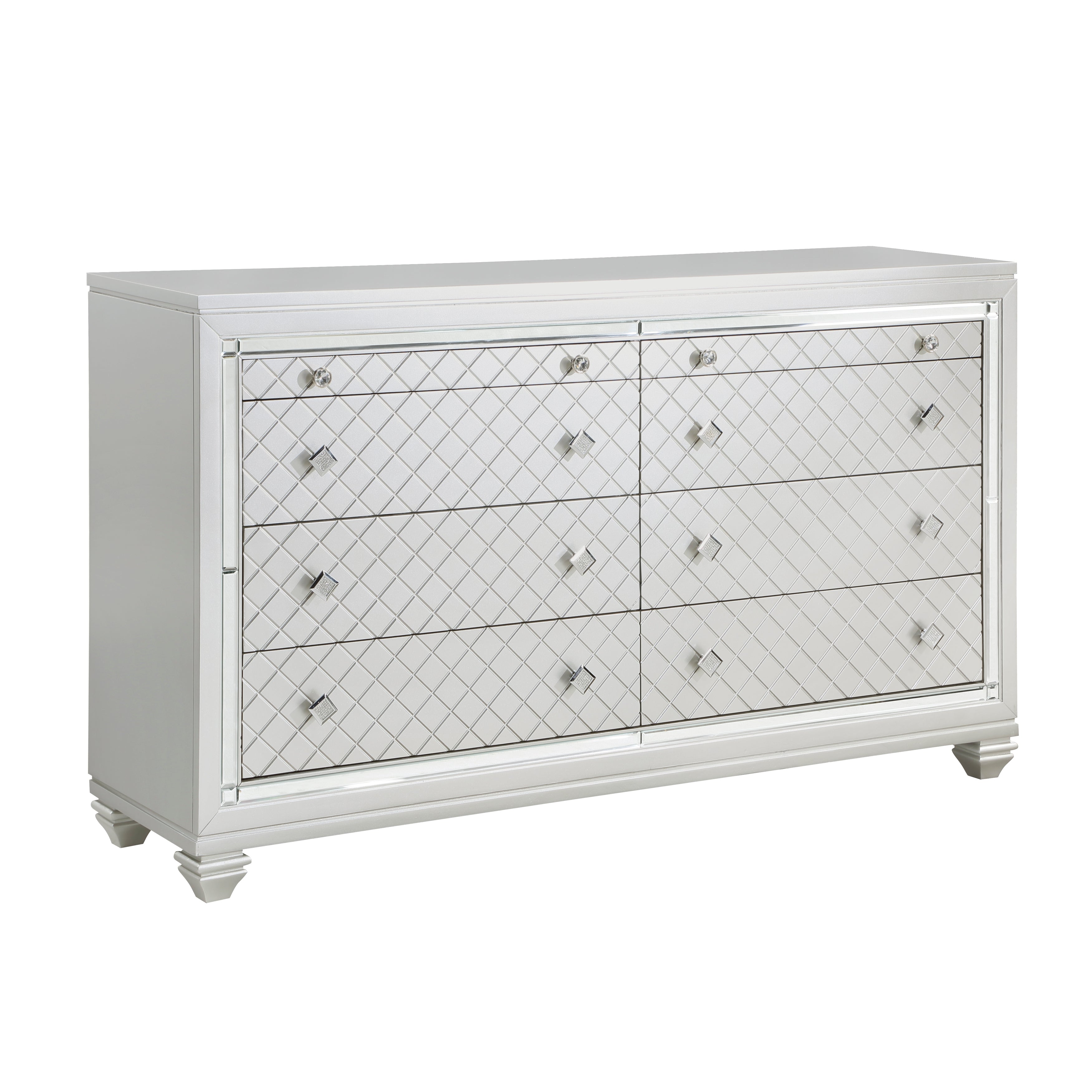 Leesa Silver Dresser - 1430-5 - Bien Home Furniture &amp; Electronics