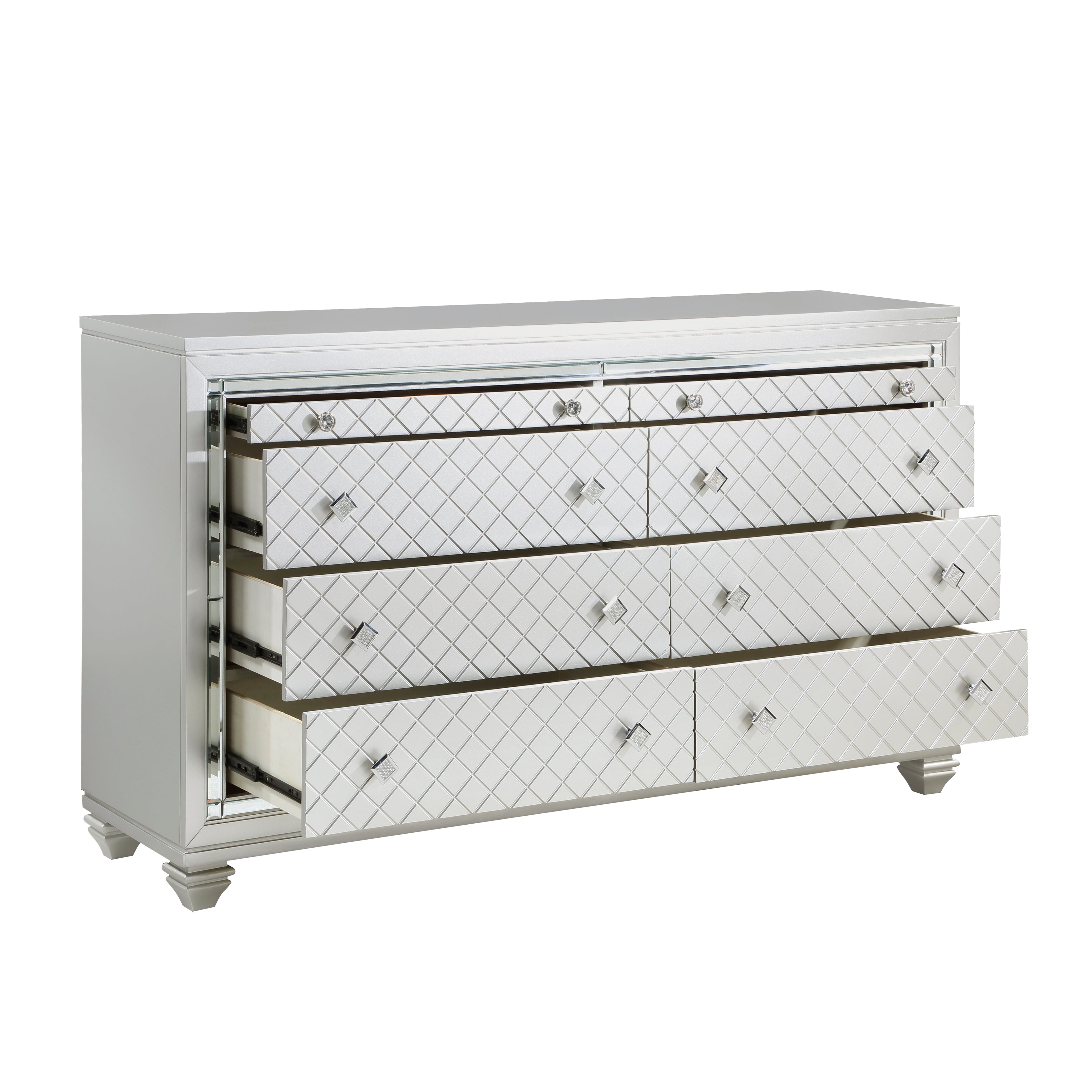 Leesa Silver Dresser - 1430-5 - Bien Home Furniture &amp; Electronics