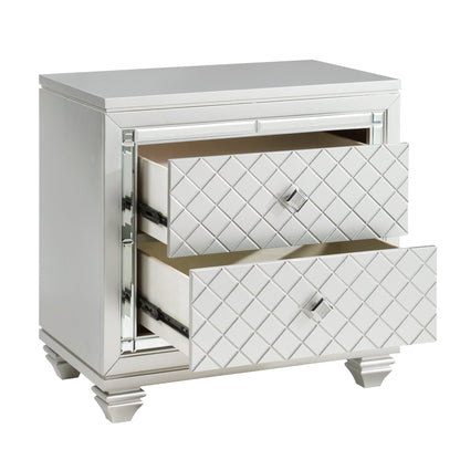 Leesa Silver Nightstand - 1430-4 - Bien Home Furniture &amp; Electronics