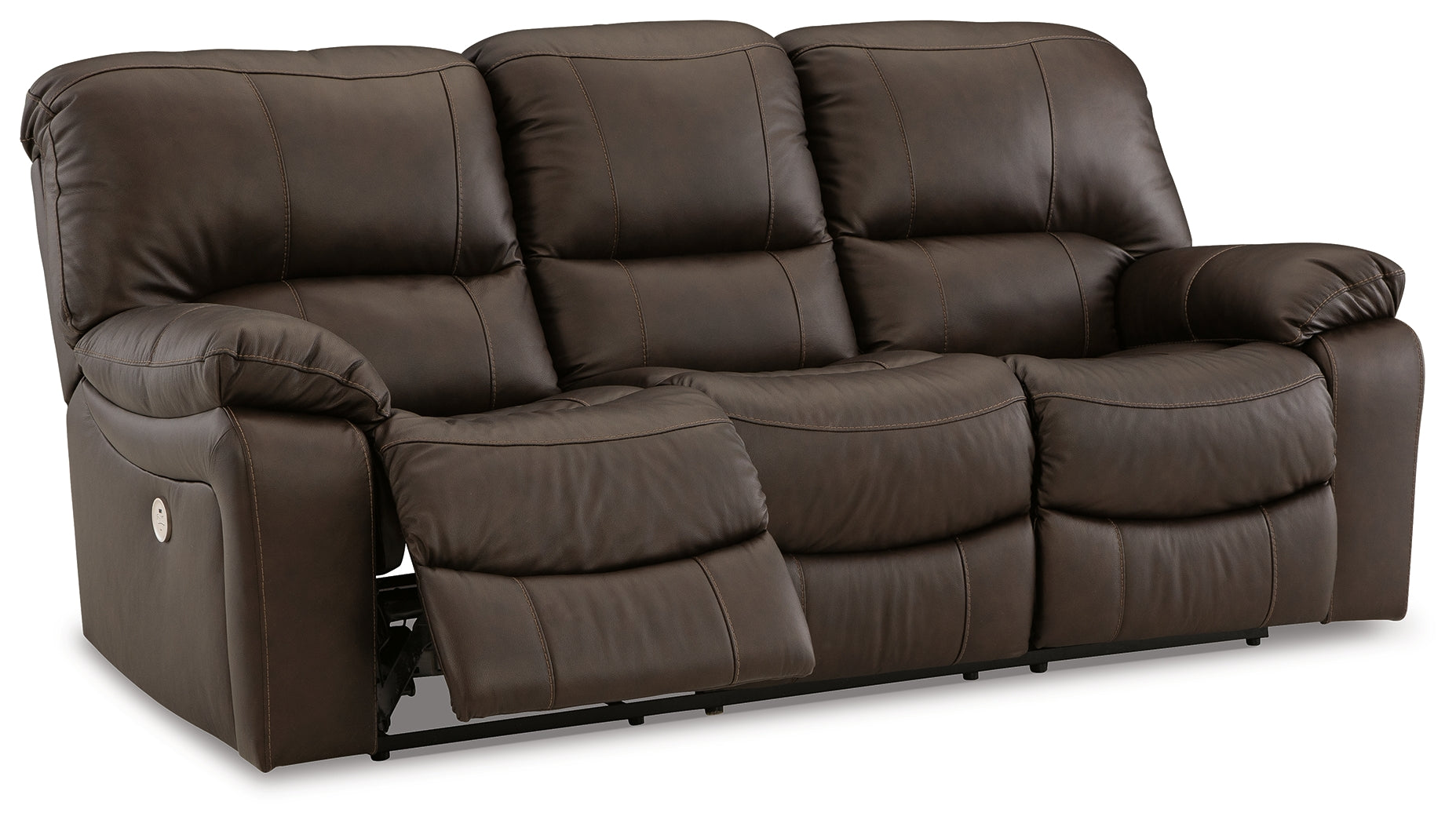 Leesworth Dark Brown Power Reclining Sofa - U4380887 - Bien Home Furniture &amp; Electronics