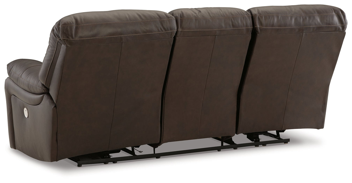 Leesworth Dark Brown Power Reclining Sofa - U4380887 - Bien Home Furniture &amp; Electronics