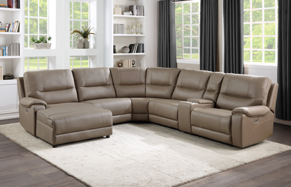 LeGrande Taupe 6-Piece Modular LAF Power Reclining Sectional - 9429TP*6LCRRPWH - Bien Home Furniture &amp; Electronics