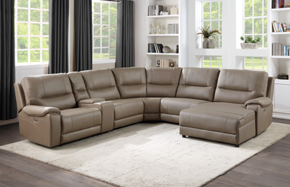 LeGrande Taupe 6-Piece Modular RAF Power Reclining Sectional - 9429TP*6RCLRPWH - Bien Home Furniture &amp; Electronics