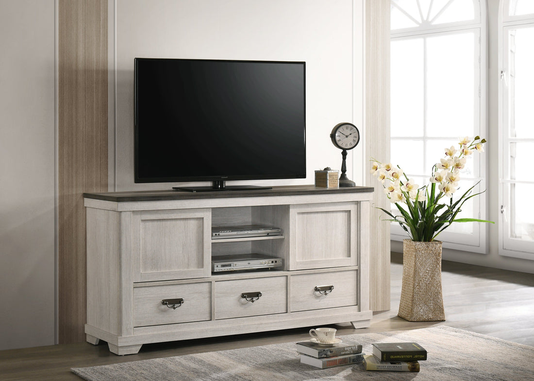 Leighton Cream/Brown TV Stand - B8180-7 - Bien Home Furniture &amp; Electronics