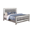 Leighton Eastern King Panel Bed with Mirrored Accents Mercury Metallic - 204921KE - Bien Home Furniture & Electronics