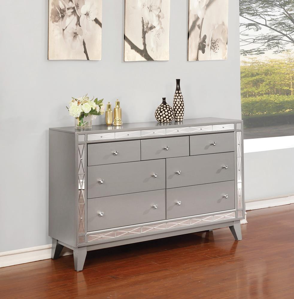 Leighton Metallic Mercury 7-Drawer Dresser - 204923 - Bien Home Furniture &amp; Electronics