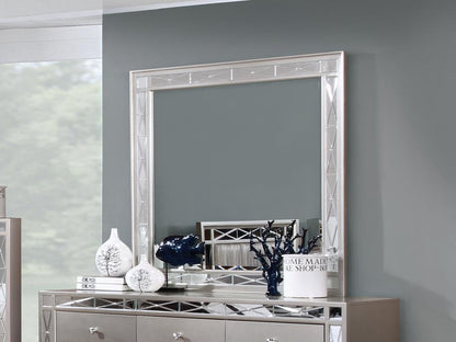 Leighton Metallic Mercury Beveled Mirror - 204924 - Bien Home Furniture &amp; Electronics