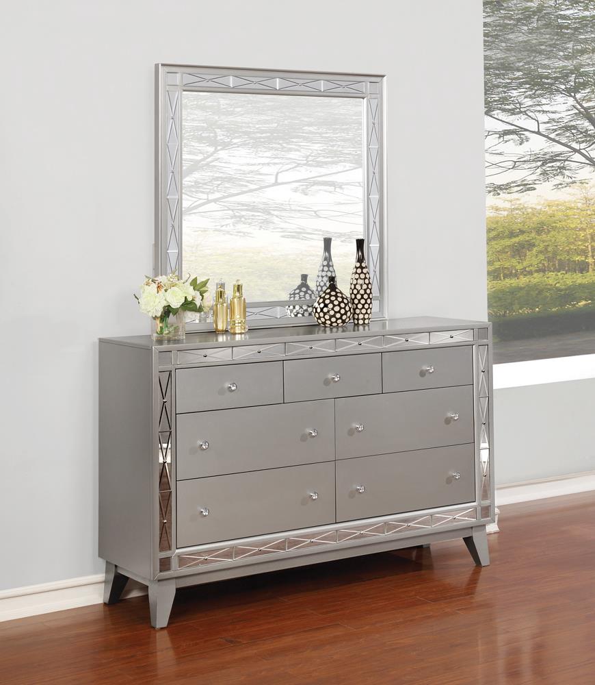 Leighton Metallic Mercury Beveled Mirror - 204924 - Bien Home Furniture &amp; Electronics