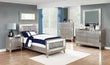 Leighton Metallic Mercury Upholstered Panel Youth Bedroom Set - SET | 204921T | 204922 | 204925 - Bien Home Furniture & Electronics