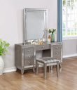 Leighton Vanity Desk/Stool Metallic Mercury - 204927 - Bien Home Furniture & Electronics