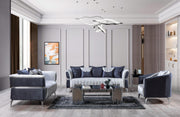Leina Silver-Gray  Velvet Sofa & Loveseat - LEINASG-SL - Bien Home Furniture & Electronics