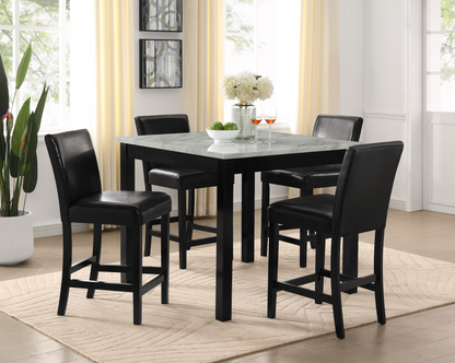 Lennon Black/White Faux Leather 5-Piece Counter Height Set - 1715SET-PU - Bien Home Furniture &amp; Electronics